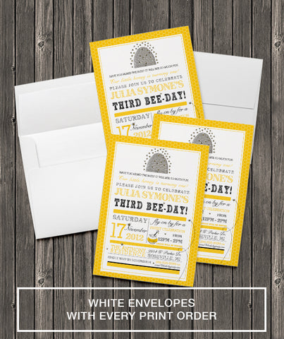 5x7 Invitation Printing - Includes White Envelopes