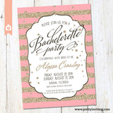 Bachelorette Party Invitation - Gold Glitter