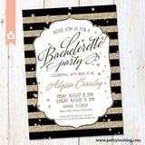 Bachelorette Party Invitation - Gold Glitter